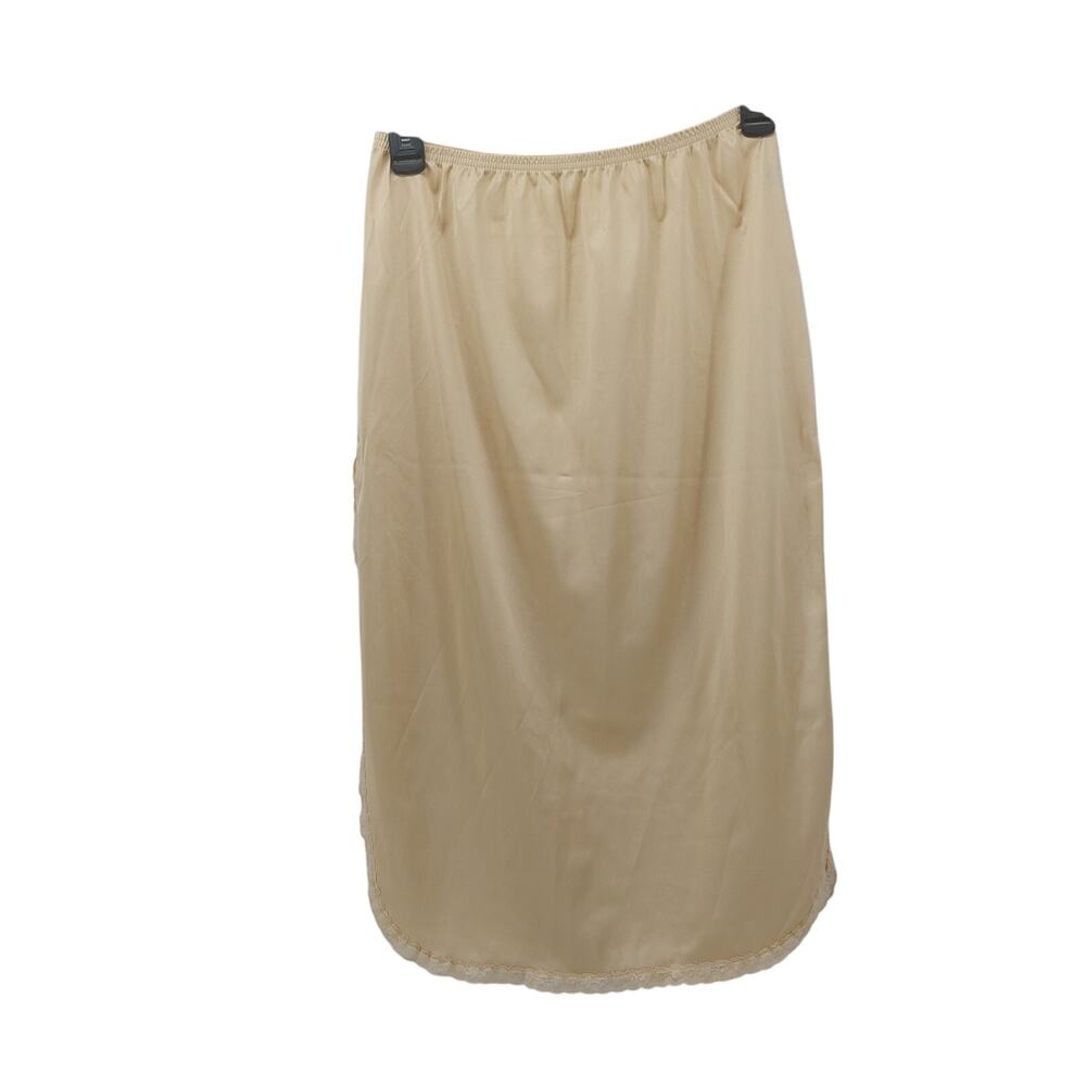 Vtg Vanity Fair Womens Slip USA Beige Sz S Coquette Romantic